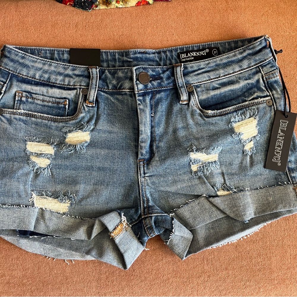 NWT BlankNYC Destroyed Denim Shorts